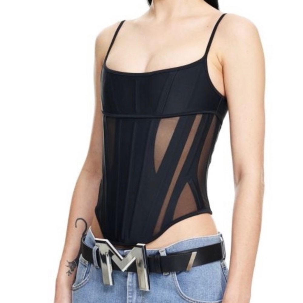 H&M Mugler Paneled Corset Top